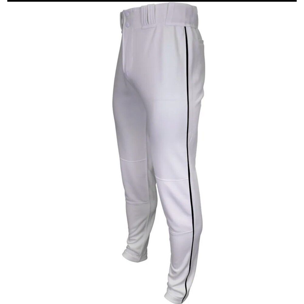 Marucci Tapered Double-Knit Piped Adult Baseball Pant MAPTDKPIP 2XL White‎ Black